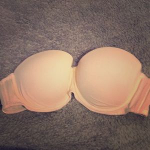 Strapless white bra